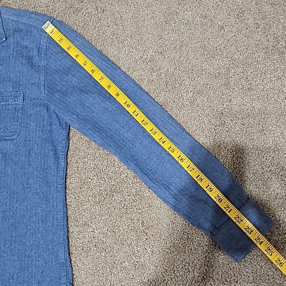 GAP Blue Long Sleeve Button Down Flannel Top - Picture 9 of 10